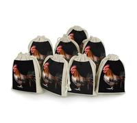 QMNRTK Animal Cockerel 8 PCS Muslin Bags with Drawstring Sachet Bags Empty Small Cotton Drawstring Bag Muslin Reusable & Washable Cotton Bag for Herb Spice Candy Soap Jewelry Wedding Gift Pouches