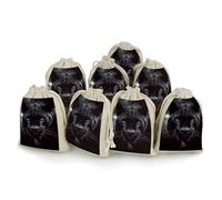 QMNRTK Animal Panther 8 PCS Muslin Bags with Drawstring Sachet Bags Empty Small Cotton Drawstring Bag Muslin Reusable & Washable Cotton Bag for Herb Spice Candy Soap Jewelry Wedding Gift Pouches