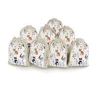 QMNRTK Animal Picture 8 PCS Muslin Bags with Drawstring Sachet Bags Empty Small Cotton Drawstring Bag Muslin Reusable & Washable Cotton Bag for Herb Spice Candy Soap Jewelry Wedding Gift Pouches