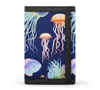 QMNRTK Aquatic Sea Animal Triple Fold Wallet,Slim Wallet Personalized Engraved Rfid Blocking Wallet for Men And Women, style, One Size