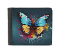 QMNRTK Art Butterfly Leather Wallet Bifold Wallet for Men Women Rfid Blocking Bifold, Extra Capacity Ultra Strong Stitching Slim Billfold with 8 Card Slots, style, One Size