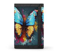 QMNRTK Art Butterfly Triple Fold Wallet,Slim Wallet Personalized Engraved Rfid Blocking Wallet for Men And Women, style, One Size