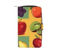 QMNRTK Art Style Fruit Credit Card Wallet Rfid Blocking Slim Bifold Genuine Leather Minimalist Front Pocket Wallets Keychain Wallet for Men And Women, style, 19.7x11x3.5cm