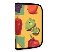 QMNRTK Art Style Fruit Multifunctional Compact Wallet Id Stronghold Waltlet Credit Card Holder Wallet Zipper Leather Case Purse Rfid Blocking Bifold Wallet for Men Women, style, One Size