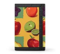 QMNRTK Art Style Fruit Triple Fold Wallet,Slim Wallet Personalized Engraved Rfid Blocking Wallet for Men And Women, style, One Size