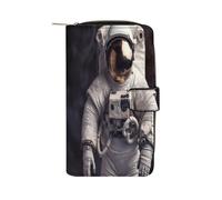 QMNRTK Astronaut Credit Card Wallet Rfid Blocking Slim Bifold Genuine Leather Minimalist Front Pocket Wallets Keychain Wallet for Men And Women, style, 19.7x11x3.5cm