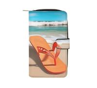 QMNRTK Beach Flip Flops Credit Card Wallet Rfid Blocking Slim Bifold Genuine Leather Minimalist Front Pocket Wallets Keychain Wallet for Men And Women, style, 19.7x11x3.5cm