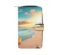 QMNRTK Beach Landscape Credit Card Wallet Rfid Blocking Slim Bifold Genuine Leather Minimalist Front Pocket Wallets Keychain Wallet for Men And Women, style, 19.7x11x3.5cm