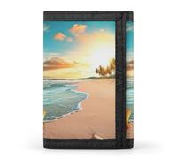 QMNRTK Beach Landscape Triple Fold Wallet,Slim Wallet Personalized Engraved Rfid Blocking Wallet for Men And Women, style, One Size