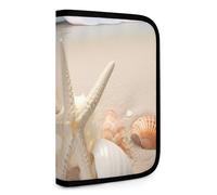 QMNRTK Beach Seashell Starfish Multifunctional Compact Wallet Id Stronghold Waltlet Credit Card Holder Wallet Zipper Leather Case Purse Rfid Blocking Bifold Wallet for Men Women, style, One Size
