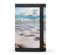 QMNRTK Beach With Shells Triple Fold Wallet,Slim Wallet Personalized Engraved Rfid Blocking Wallet for Men And Women, style, One Size