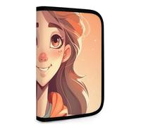 QMNRTK Beautiful Cartoon Girl Multifunctional Compact Wallet Id Stronghold Waltlet Credit Card Holder Wallet Zipper Leather Case Purse Rfid Blocking Bifold Wallet for Men Women, style, One Size