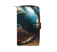 QMNRTK Beautiful Globe Credit Card Wallet Rfid Blocking Slim Bifold Genuine Leather Minimalist Front Pocket Wallets Keychain Wallet for Men And Women, style, 19.7x11x3.5cm