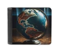 QMNRTK Beautiful Globe Leather Wallet Bifold Wallet for Men Women Rfid Blocking Bifold, Extra Capacity Ultra Strong Stitching Slim Billfold with 8 Card Slots, style, One Size