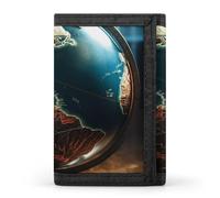 QMNRTK Beautiful Globe Triple Fold Wallet,Slim Wallet Personalized Engraved Rfid Blocking Wallet for Men And Women, style, One Size