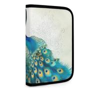 QMNRTK Beautiful Peacock And Floral Multifunctional Compact Wallet Id Stronghold Waltlet Credit Card Holder Wallet Zipper Leather Case Purse Rfid Blocking Bifold Wallet for Men Women, style, One Size