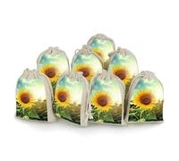 QMNRTK Beautiful Sunflower 8 PCS Muslin Bags with Drawstring Sachet Bags Empty Small Cotton Drawstring Bag Muslin Reusable & Washable Cotton Bag for Herb Spice Candy Soap Jewelry Wedding Gift Pouches