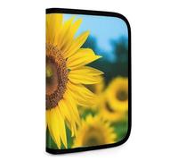 QMNRTK Beutiful Sunflower Multifunctional Compact Wallet Id Stronghold Waltlet Credit Card Holder Wallet Zipper Leather Case Purse Rfid Blocking Bifold Wallet for Men Women, style, One Size