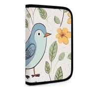 QMNRTK Bird And Flower Multifunctional Compact Wallet Id Stronghold Waltlet Credit Card Holder Wallet Zipper Leather Case Purse Rfid Blocking Bifold Wallet for Men Women, style, One Size