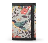 QMNRTK Bird And Flower Pattern Triple Fold Wallet,Slim Wallet Personalized Engraved Rfid Blocking Wallet for Men And Women, style, One Size