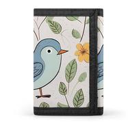 QMNRTK Bird And Flower Triple Fold Wallet,Slim Wallet Personalized Engraved Rfid Blocking Wallet for Men And Women, style, One Size