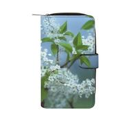 QMNRTK Bird Cherry Blossom Credit Card Wallet Rfid Blocking Slim Bifold Genuine Leather Minimalist Front Pocket Wallets Keychain Wallet for Men And Women, style, 19.7x11x3.5cm