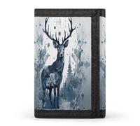 QMNRTK Bird Standing on Antlers Triple Fold Wallet,Slim Wallet Personalized Engraved Rfid Blocking Wallet for Men And Women, style, One Size