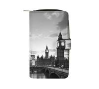 QMNRTK Black And White Tall Buildings Credit Card Wallet Rfid Blocking Slim Bifold Genuine Leather Minimalist Front Pocket Wallets Keychain Wallet for Men And Women, style, 19.7x11x3.5cm