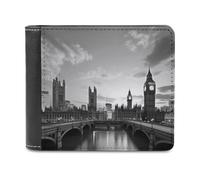 QMNRTK Black And White Tall Buildings Leather Wallet Bifold Wallet for Men Women Rfid Blocking Bifold, Extra Capacity Ultra Strong Stitching Slim Billfold with 8 Card Slots, style, One Size