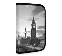 QMNRTK Black And White Tall Buildings Multifunctional Compact Wallet Id Stronghold Waltlet Credit Card Holder Wallet Zipper Leather Case Purse Rfid Blocking Bifold Wallet for Men Women, style, One