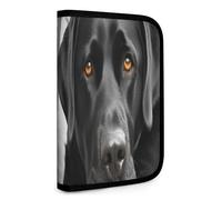 QMNRTK Black Dog Multifunctional Compact Wallet Id Stronghold Waltlet Credit Card Holder Wallet Zipper Leather Case Purse Rfid Blocking Bifold Wallet for Men Women, style, One Size