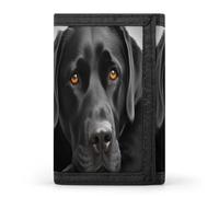 QMNRTK Black Dog Triple Fold Wallet,Slim Wallet Personalized Engraved Rfid Blocking Wallet for Men And Women, style, One Size