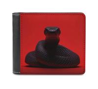QMNRTK Black Eyed Snake Leather Wallet Bifold Wallet for Men Women Rfid Blocking Bifold, Extra Capacity Ultra Strong Stitching Slim Billfold with 8 Card Slots, style, One Size