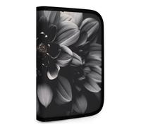 QMNRTK Black Flower Multifunctional Compact Wallet Id Stronghold Waltlet Credit Card Holder Wallet Zipper Leather Case Purse Rfid Blocking Bifold Wallet for Men Women, style, One Size