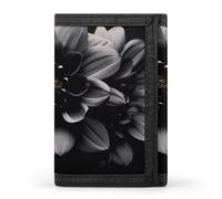 QMNRTK Black Flower Triple Fold Wallet,Slim Wallet Personalized Engraved Rfid Blocking Wallet for Men And Women, style, One Size