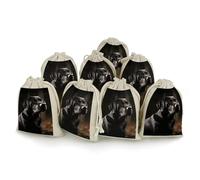 QMNRTK Black Labrador 8 PCS Muslin Bags with Drawstring Sachet Bags Empty Small Cotton Drawstring Bag Muslin Reusable & Washable Cotton Bag for Herb Spice Candy Soap Jewelry Wedding Gift Pouches