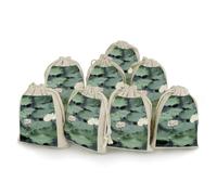 QMNRTK Black Lily Pads 8 PCS Muslin Bags with Drawstring Sachet Bags Empty Small Cotton Drawstring Bag Muslin Reusable & Washable Cotton Bag for Herb Spice Candy Soap Jewelry Wedding Gift Pouches