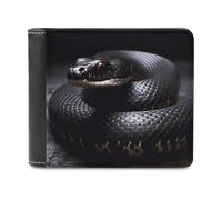 QMNRTK Black Snake Leather Wallet Bifold Wallet for Men Women Rfid Blocking Bifold, Extra Capacity Ultra Strong Stitching Slim Billfold with 8 Card Slots, style, One Size