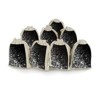 QMNRTK Black White Glitter 8 PCS Muslin Bags with Drawstring Sachet Bags Empty Small Cotton Drawstring Bag Muslin Reusable & Washable Cotton Bag for Herb Spice Candy Soap Jewelry Wedding Gift Pouches