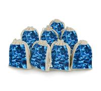 QMNRTK Blue Camo 8 PCS Muslin Bags with Drawstring Sachet Bags Empty Small Cotton Drawstring Bag Muslin Reusable & Washable Cotton Bag for Herb Spice Candy Soap Jewelry Wedding Gift Pouches