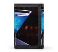 QMNRTK Blue Cocktail Triple Fold Wallet,Slim Wallet Personalized Engraved Rfid Blocking Wallet for Men And Women, style, One Size