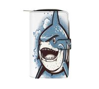 QMNRTK Blue Shark Pictures Credit Card Wallet Rfid Blocking Slim Bifold Genuine Leather Minimalist Front Pocket Wallets Keychain Wallet for Men And Women, style, 19.7x11x3.5cm