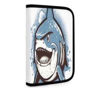 QMNRTK Blue Shark Pictures Multifunctional Compact Wallet Id Stronghold Waltlet Credit Card Holder Wallet Zipper Leather Case Purse Rfid Blocking Bifold Wallet for Men Women, style, One Size