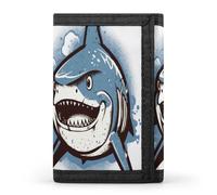 QMNRTK Blue Shark Pictures Triple Fold Wallet,Slim Wallet Personalized Engraved Rfid Blocking Wallet for Men And Women, style, One Size