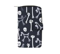 QMNRTK Bone Pattern Credit Card Wallet Rfid Blocking Slim Bifold Genuine Leather Minimalist Front Pocket Wallets Keychain Wallet for Men And Women, style, 19.7x11x3.5cm