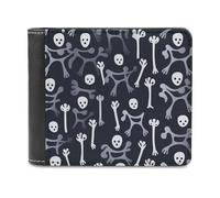 QMNRTK Bone Pattern Leather Wallet Bifold Wallet for Men Women Rfid Blocking Bifold, Extra Capacity Ultra Strong Stitching Slim Billfold with 8 Card Slots, style, One Size