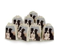 QMNRTK Border Collie 8 PCS Muslin Bags with Drawstring Sachet Bags Empty Small Cotton Drawstring Bag Muslin Reusable & Washable Cotton Bag for Herb Spice Candy Soap Jewelry Wedding Gift Pouches