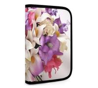 QMNRTK Bunch of Flowers Multifunctional Compact Wallet Id Stronghold Waltlet Credit Card Holder Wallet Zipper Leather Case Purse Rfid Blocking Bifold Wallet for Men Women, style, One Size