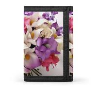 QMNRTK Bunch of Flowers Triple Fold Wallet,Slim Wallet Personalized Engraved Rfid Blocking Wallet for Men And Women, style, One Size
