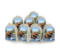 QMNRTK Busy Beaver Cartoon 8 PCS Muslin Bags with Drawstring Sachet Bags Empty Small Cotton Drawstring Bag Muslin Reusable & Washable Cotton Bag for Herb Spice Candy Soap Jewelry Wedding Gift Pouches